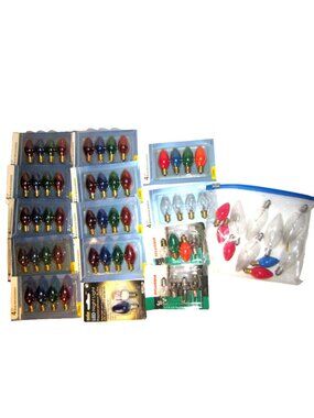 Huge Colorful Lot over 60 Christmas Light Bulbs C7